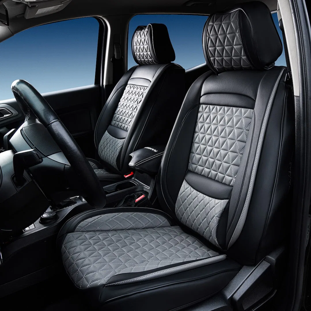 12SBG – SEAT CVR SOL Seat Cover, Front Bucket And Rear 60/40 Split Back Bench With 3 Adjustable Headrests Diamond Per...